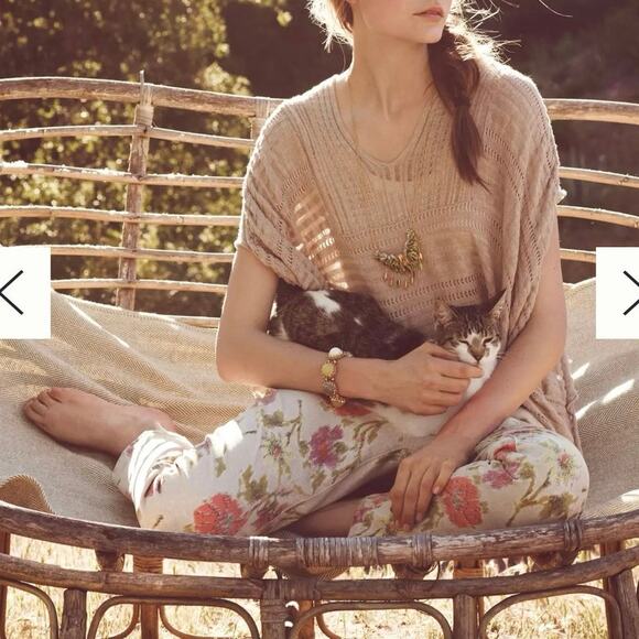 Anthropologie Pilcro Floral Ikat Stet Slim Jeans Size 28 - Picture 10 of 11